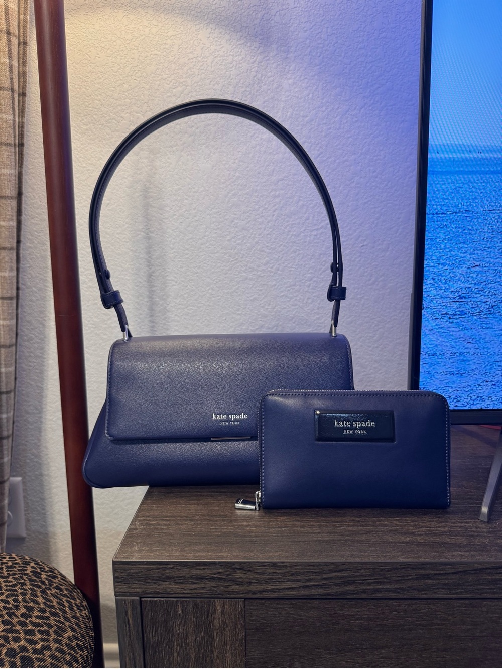 Kate Spade Grace Convertible Shoulder Bag & Wallet in Deep Lake